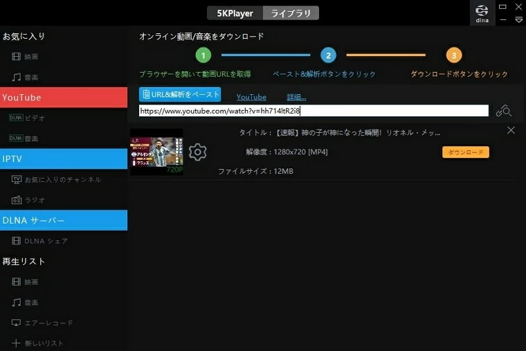 オンライン動画 保存 5KPlayer