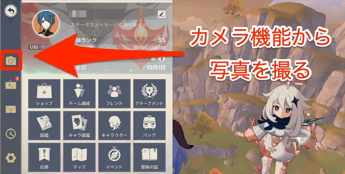 原神 写真の撮り方