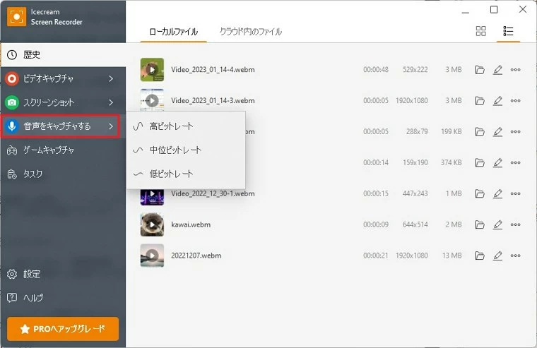 Icecream Screen Recorder 録音