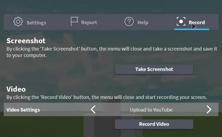 Robloxの内蔵録画機能